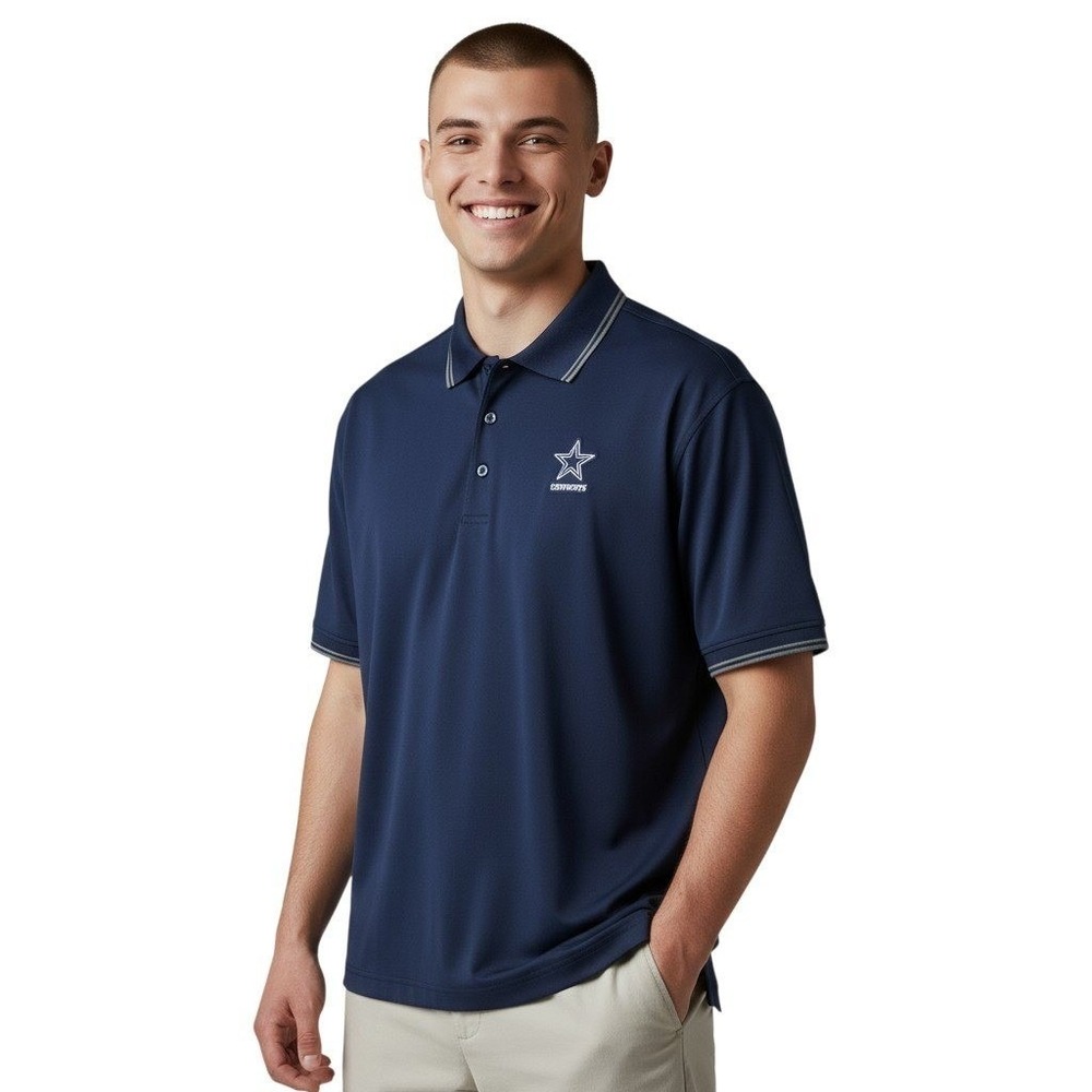 NFL Dallas Cowboys Fanatics Signature Navy Blue Polo Shirt Mens Large NWT